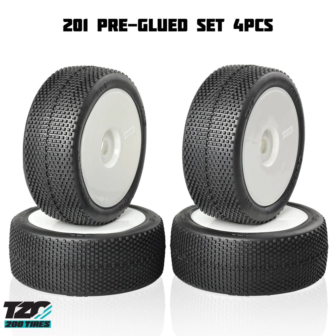 TZO Tires 201 Pre-Glued Set 4pcs